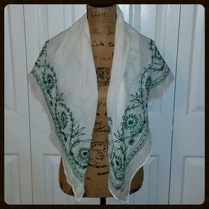 Ivy Embroidered Scarf NWT